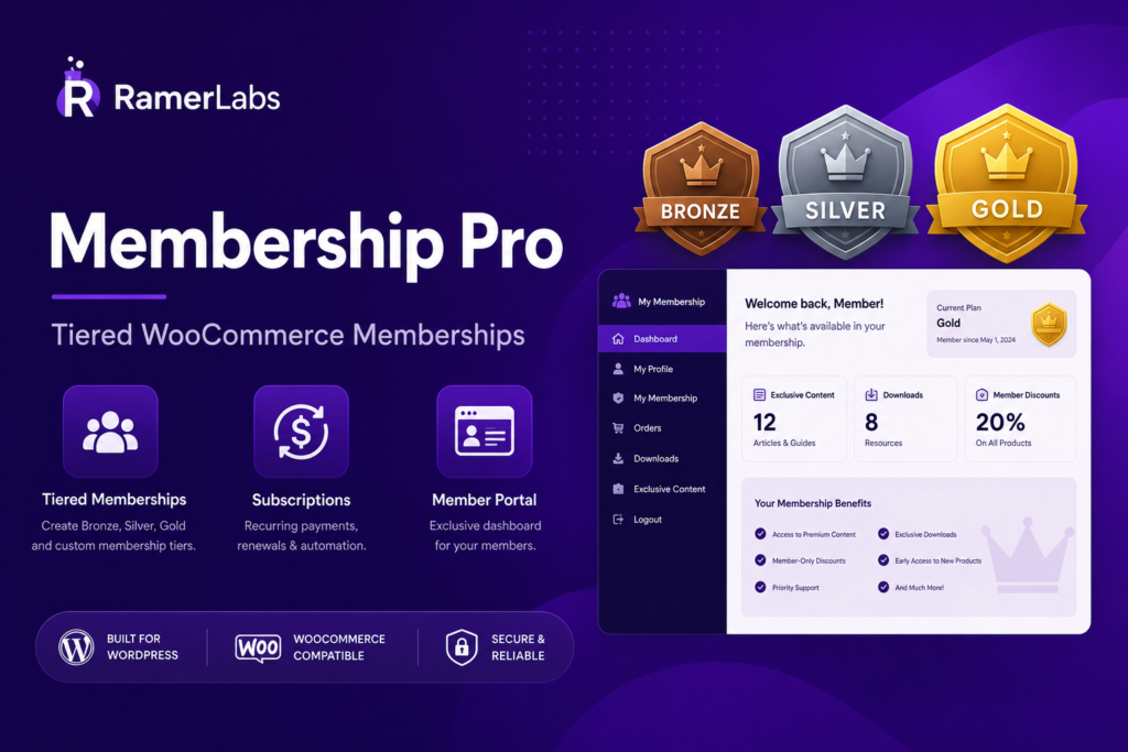 Introducing RamerLabs Membership Pro: Tiered WooCommerce Memberships Made Simple