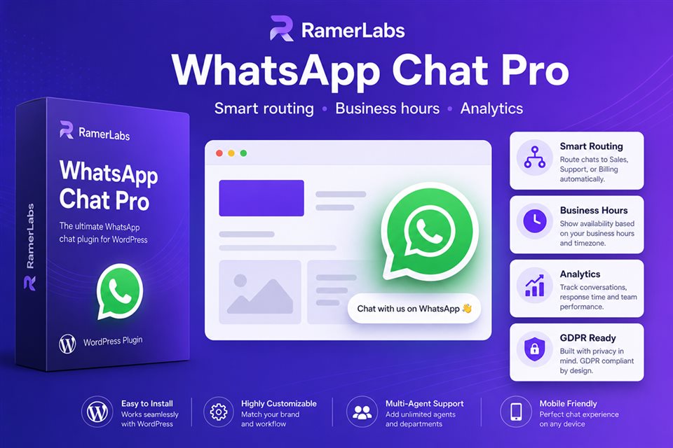 Introducing RamerLabs WhatsApp Chat Pro: Turn WordPress Into a WhatsApp Sales Channel